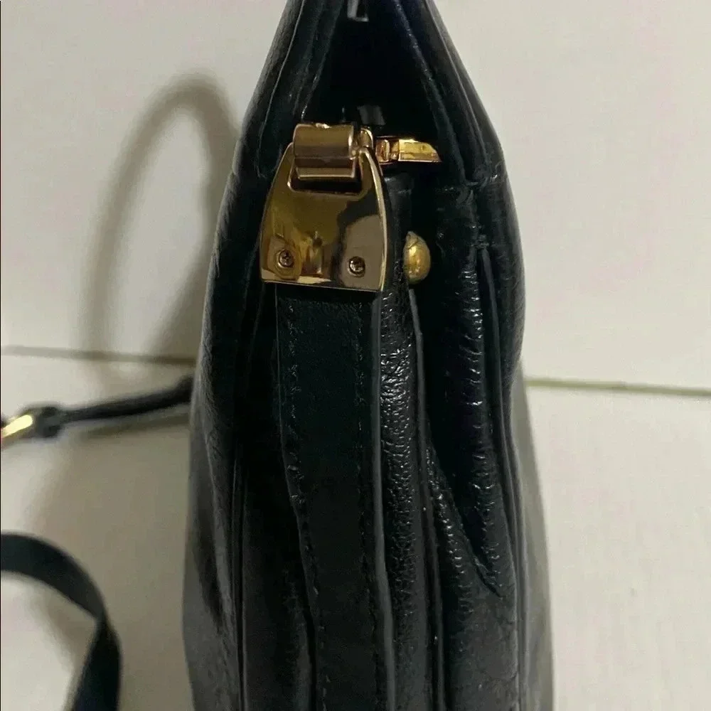 Suarez vintage black leather satchel handbag